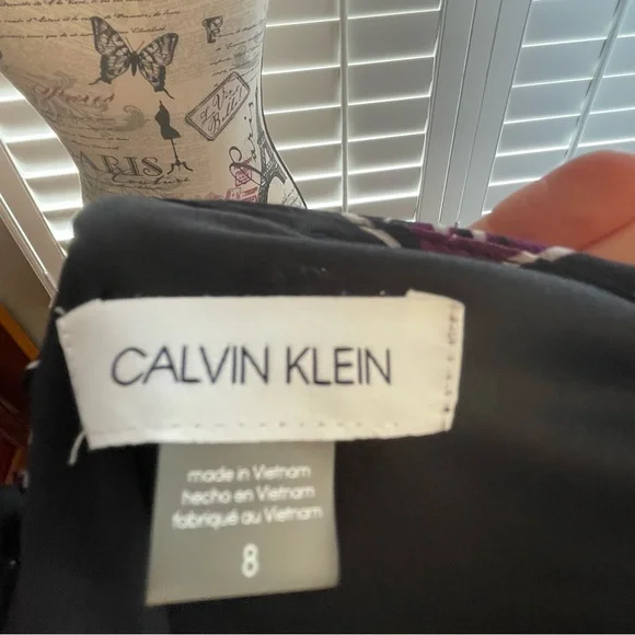 Calvin Klein Purple and Black Floral Dress - Picture 7 of 8